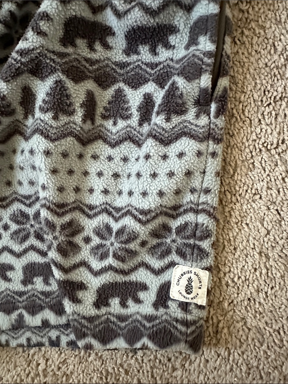 Chubbies Light Gray Fleece Lounge Shorts - Picture 4 of 8